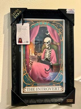Sapna Shah THE INTROVERT
Skeleton Tarot Framed Wall Art
Black Ornate 18x12"